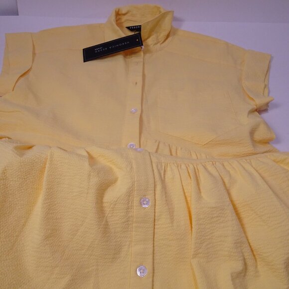 VERONICA BEARD Harrow tiered cotton-blend seersucker mini shirt dress NWT 398 XS - Picture 10 of 10